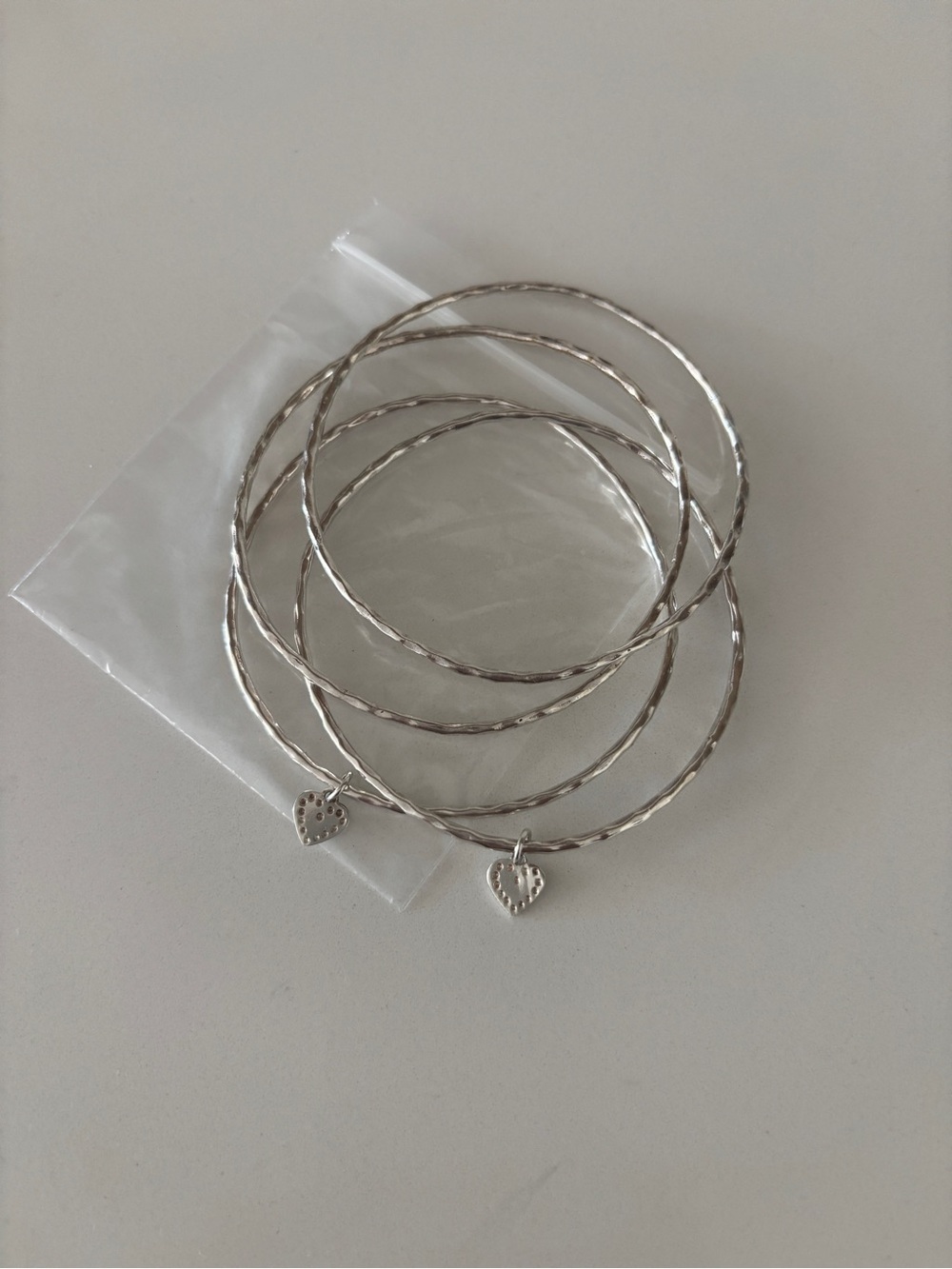 Stella & Dot Silver Heart Charm Bangle Set - Women Jewelry (4)